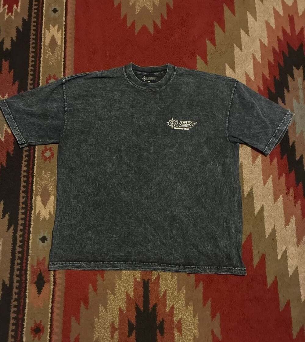 Quest T-Shirt Size 2XL Black Acid Wash MS Construction Training Gear